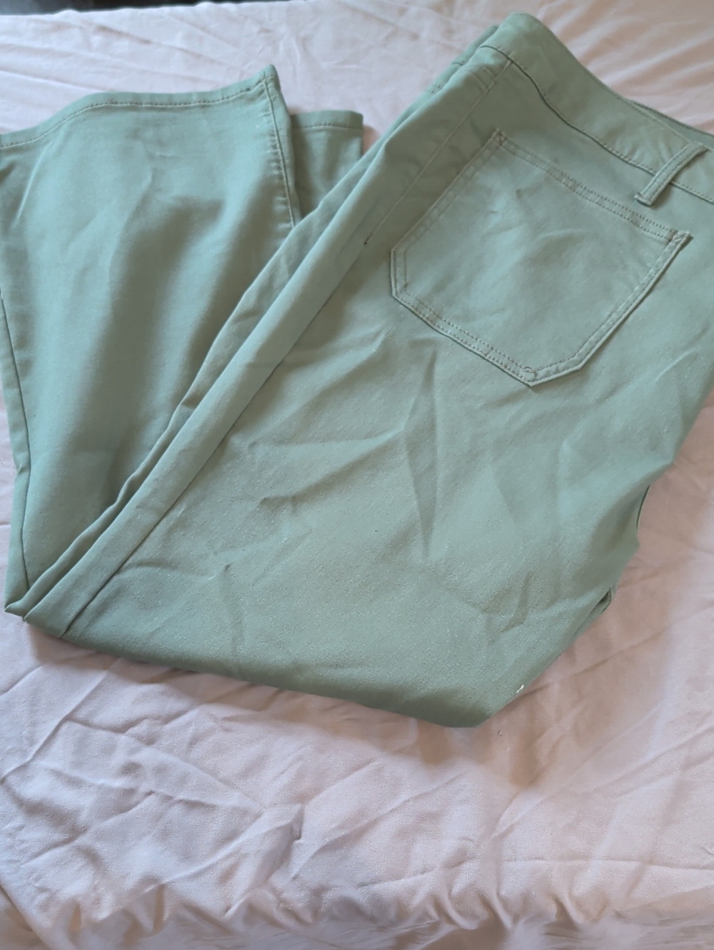 NWT Women's Size 3X Stitch Star Pull On Ankle Bootcut High Rise Green Jeans